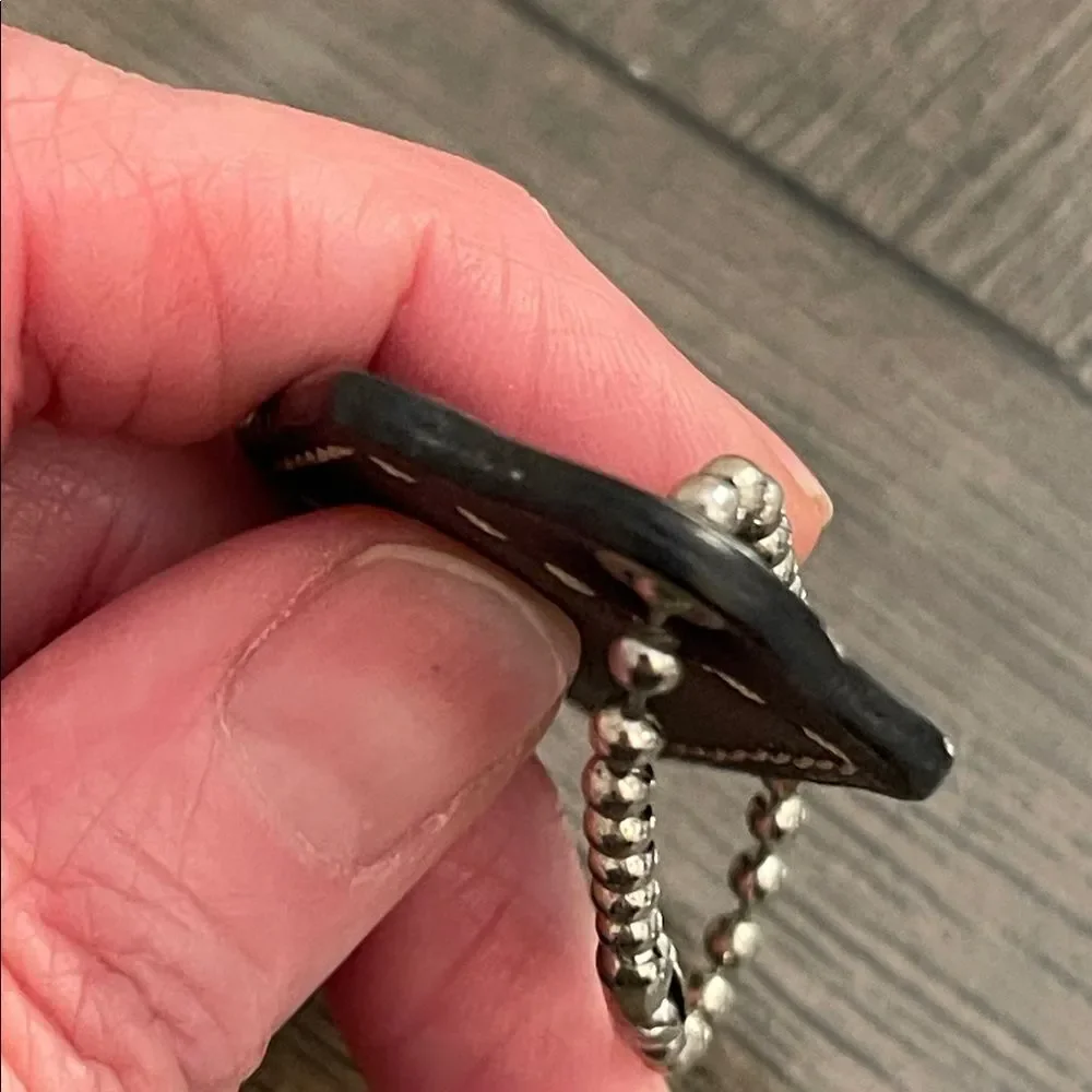 Coach Black Leather Hangtag - Key Chain